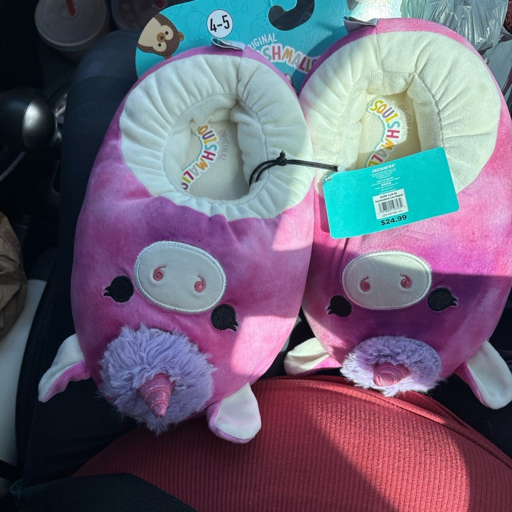 Squishmallows Pink and White Plush